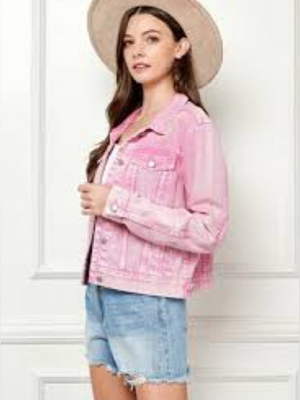 Women's Pink Denim Jean Jacket by Universal Thread